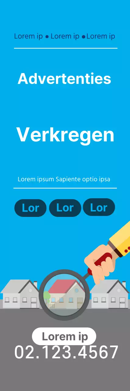 Blauwe illustratie schoon eigendom promotie