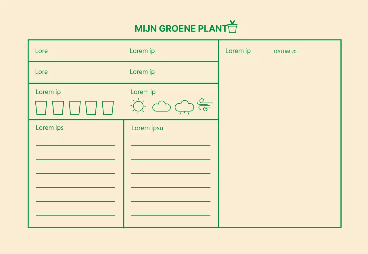 Groen pictogram Eenvoudige geschiedenis