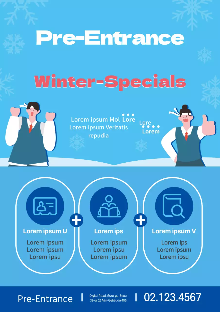 Rot Blau Winter Illustration Aufnahme Schule Förderung