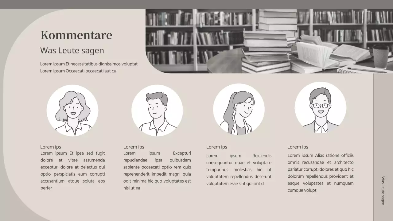 Vorschlag für einen Gastvortrag in einer beige-grauen Buchhandlung