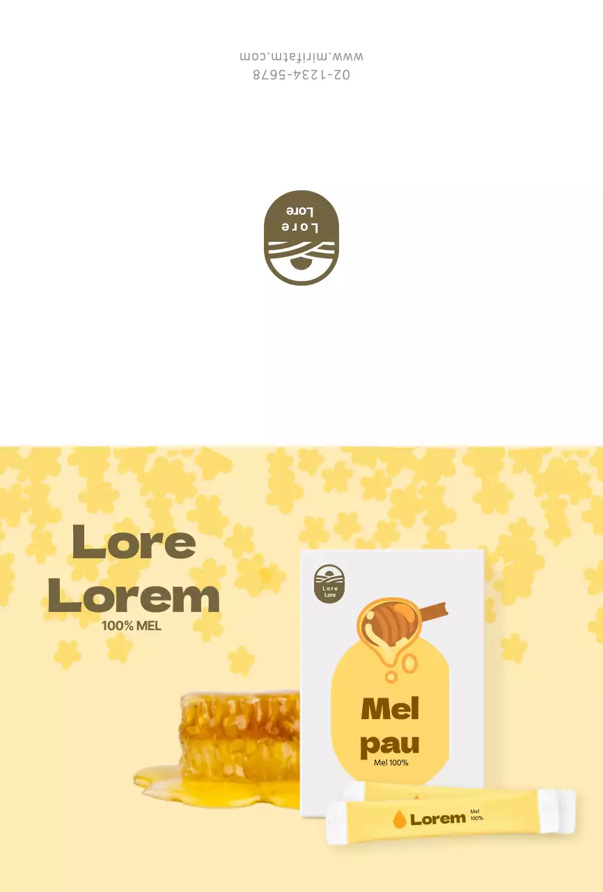 Postal de produto de pau de mel amarelo