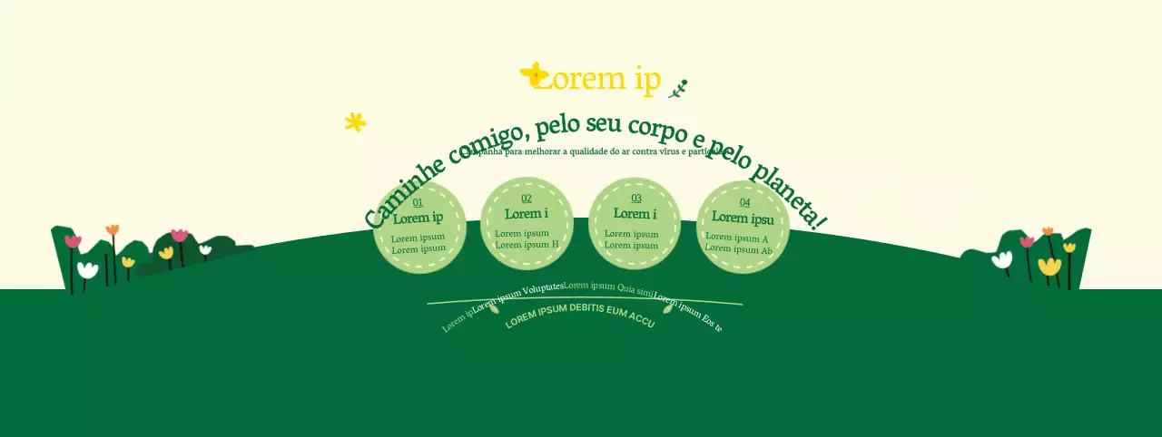 Sobre a campanha verde e amarela de estilo limpo para ir a pé para o trabalho