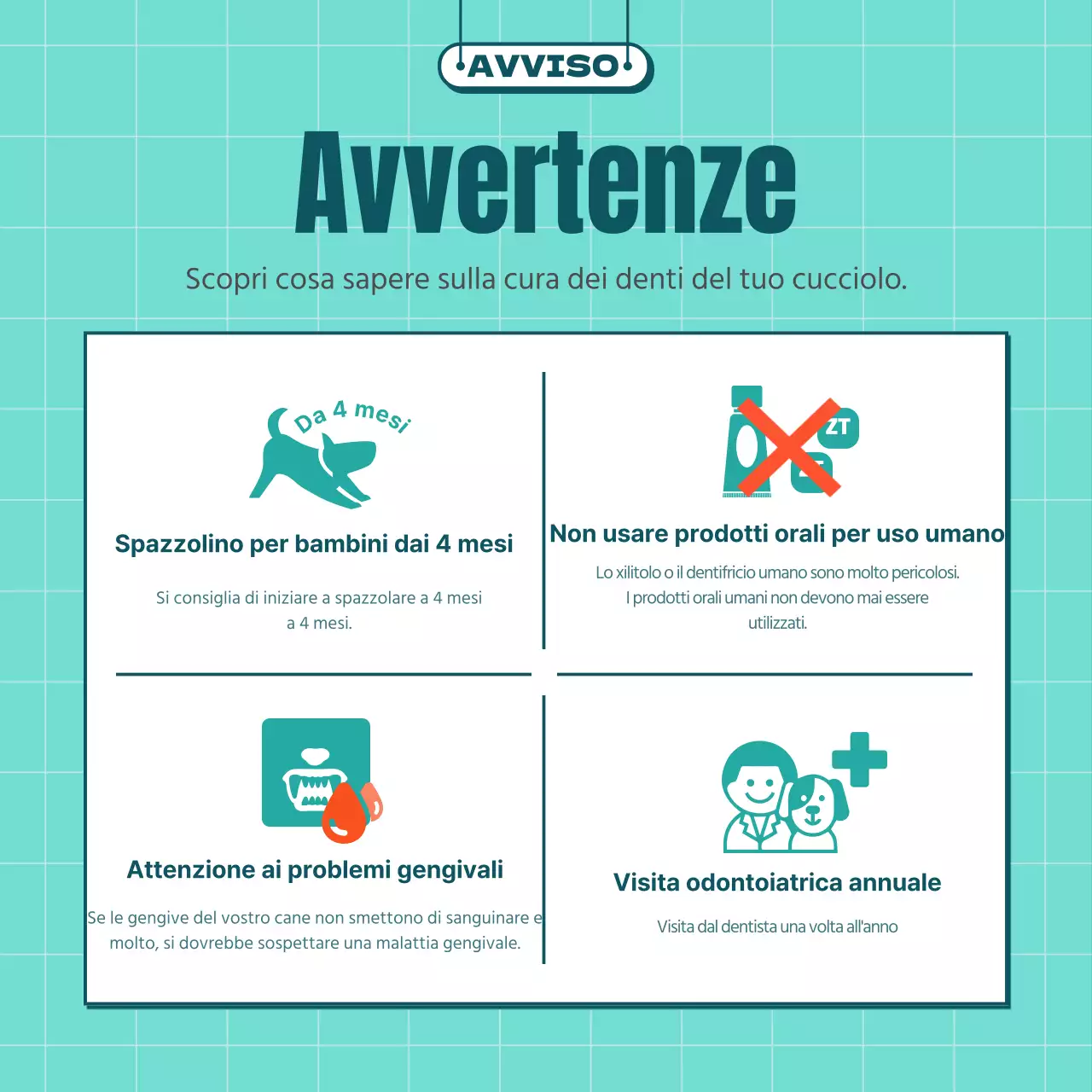 Spazzola per cani illustrata in giallo e menta