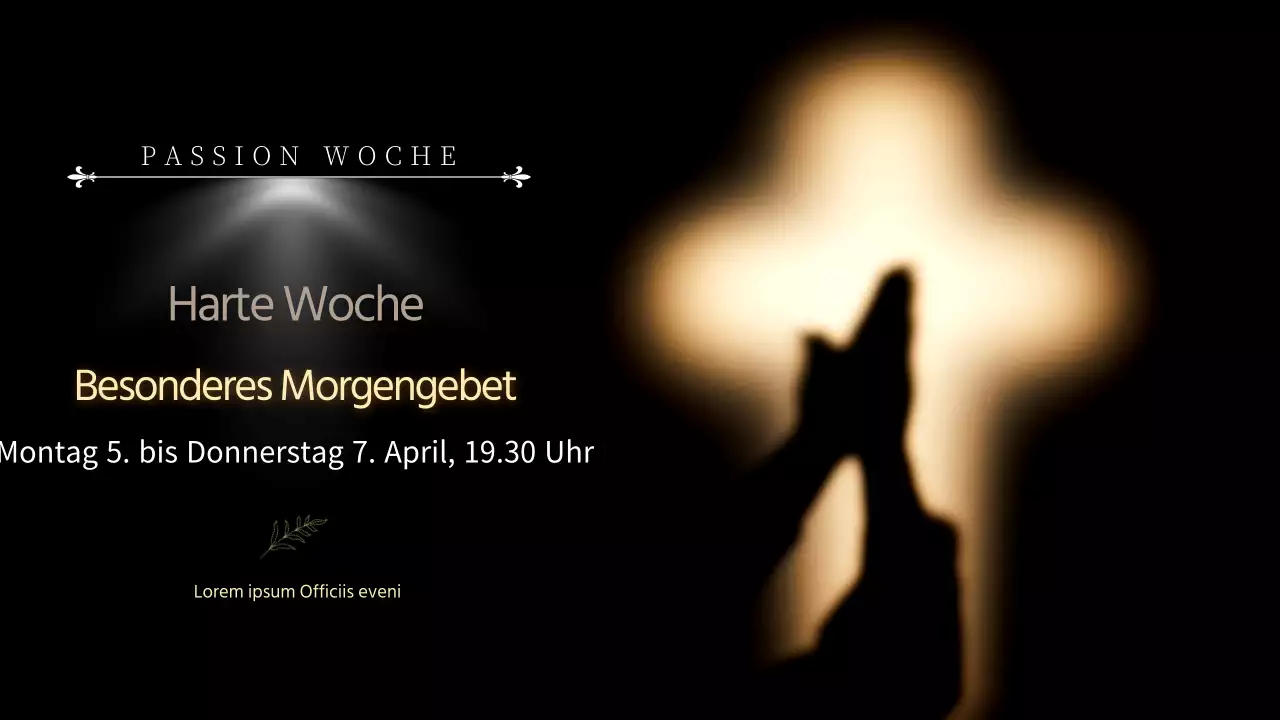 Schwarz, sauber und subtil: ein besonderes Gebet zum Neujahrstag für die Woche des Leidens