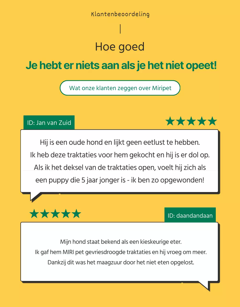 Schattige gele en groene traktaties voor huisdieren