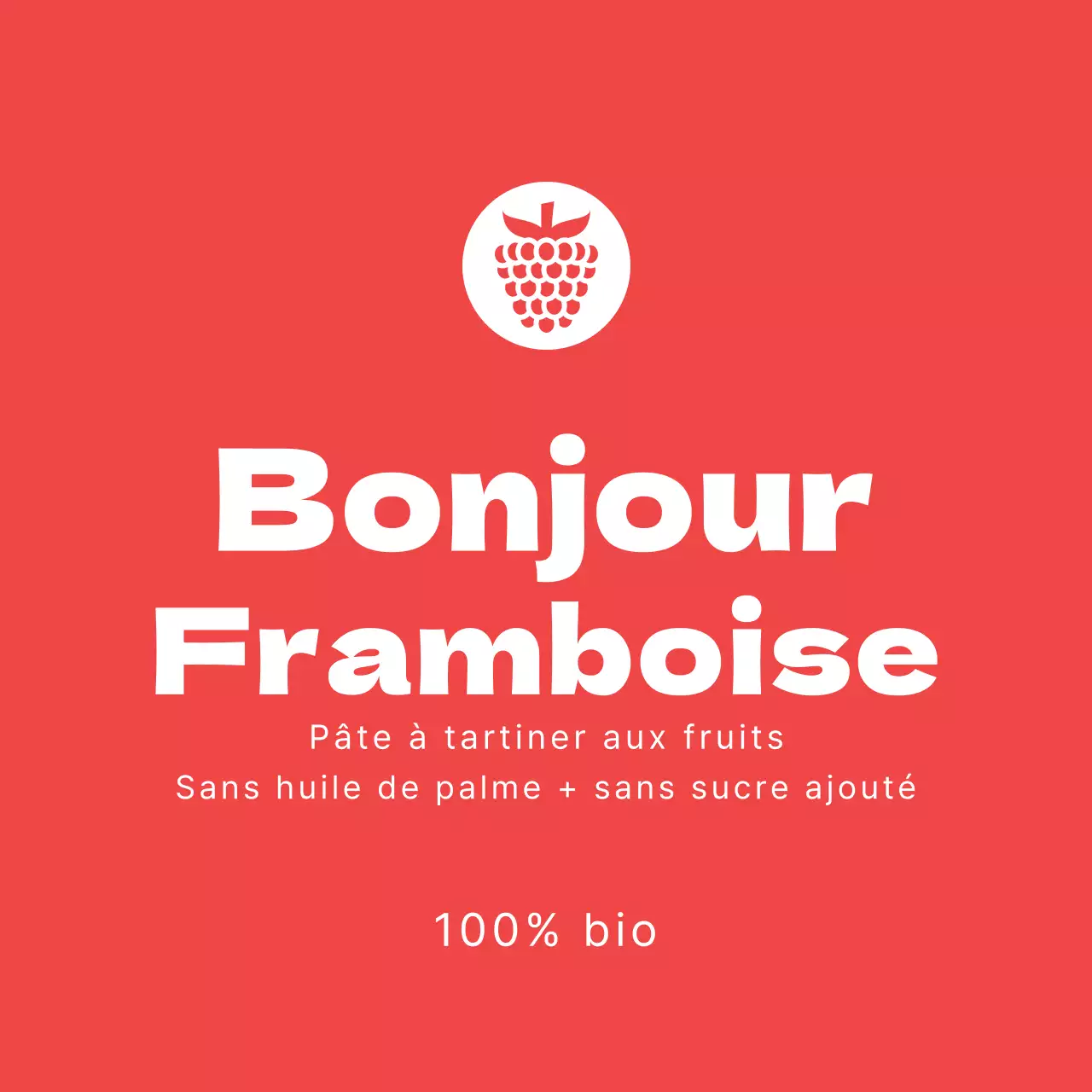 Étiquette de confiture de framboise
