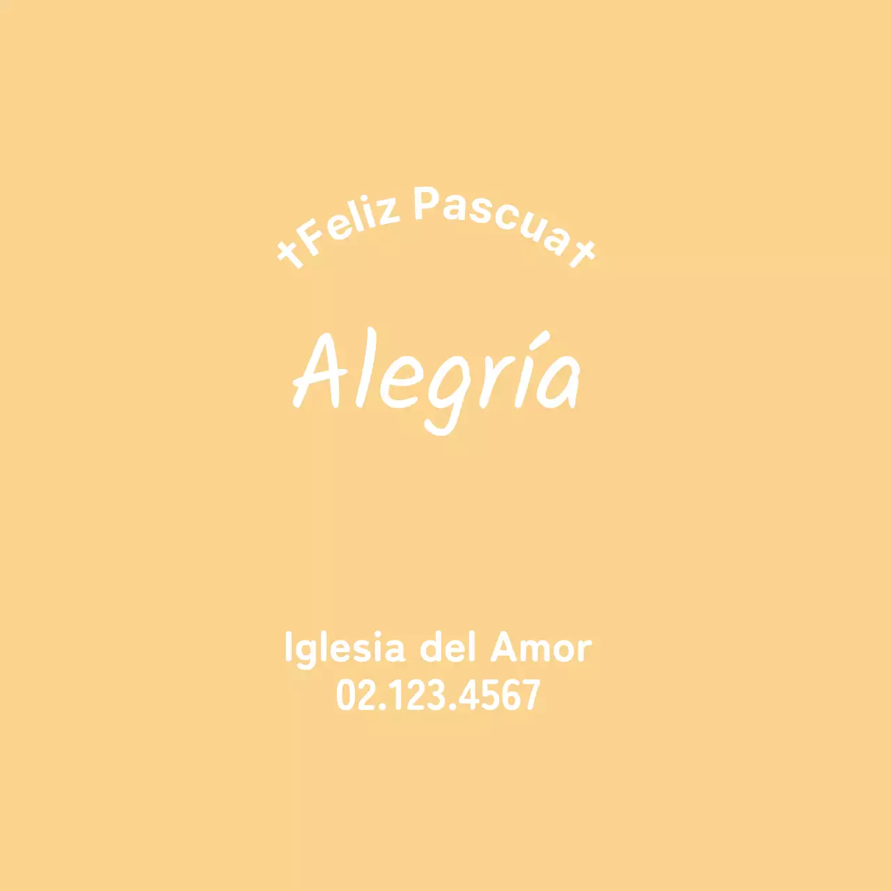 Bonita etiqueta de iglesia con letras amarillas