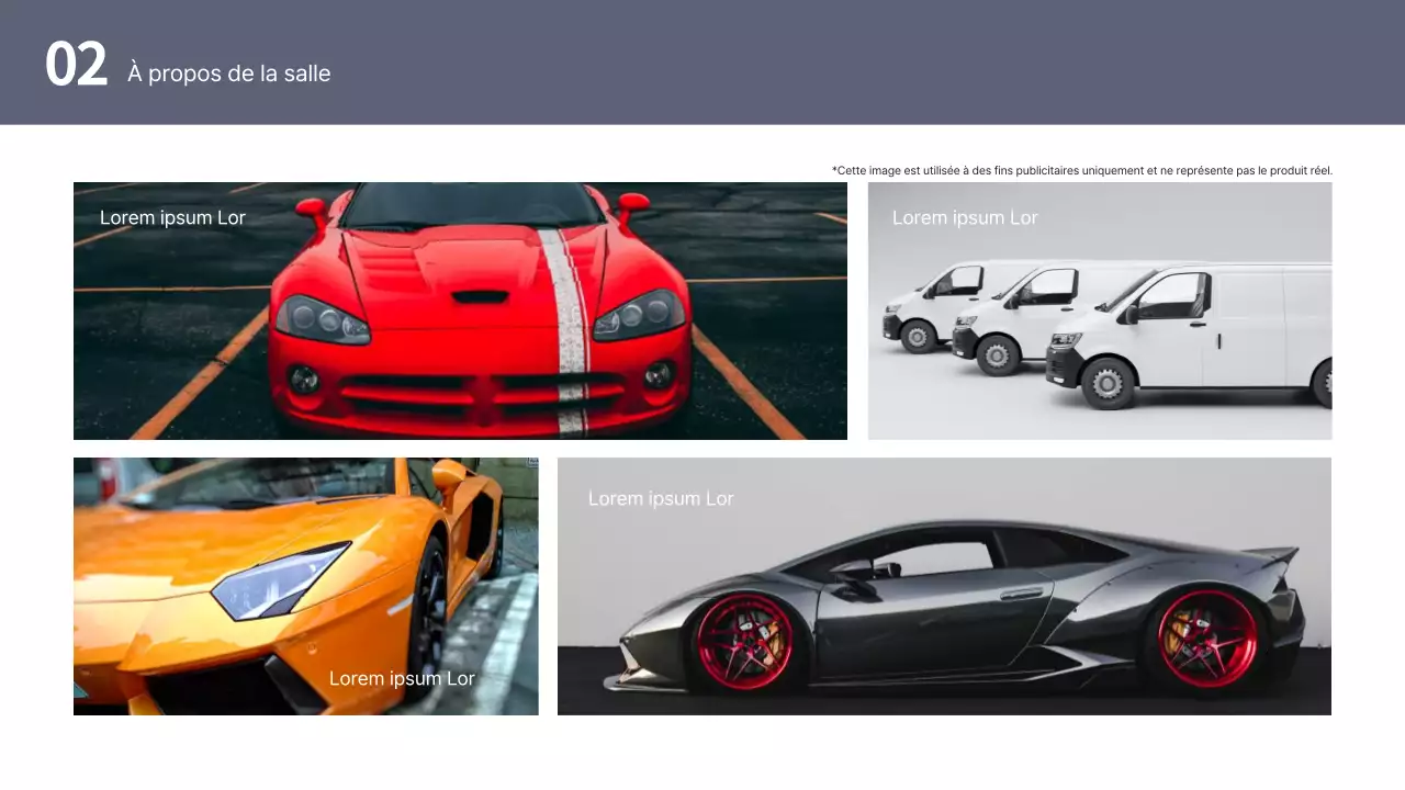 Modèle de plan d'exposition automobile