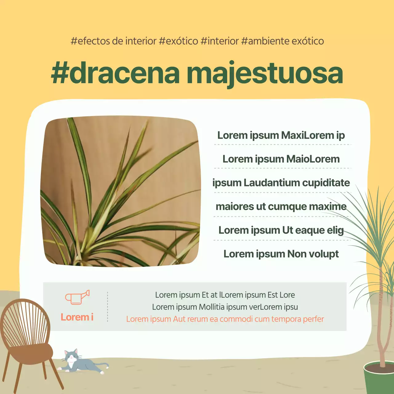 Tarjeta verde y amarilla de recomendaciones para mascotasDiseño de noticias