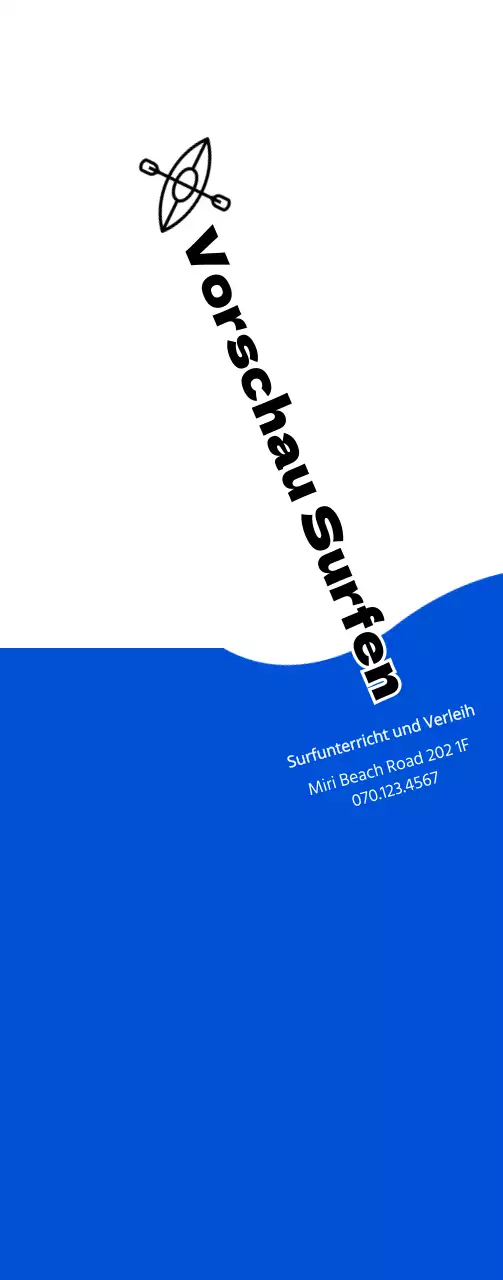 Einfaches Konzept in Marineblau und Schwarz für Informationen und Werbung zum Surfen