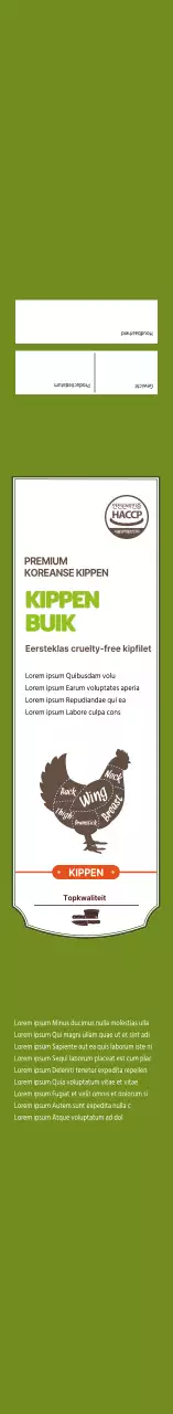 groen eenvoudig pictogram kipfilet verpakking