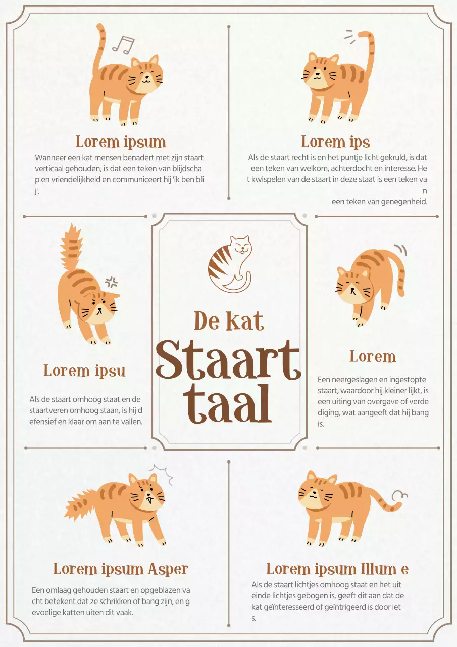 Kattenstaart met ivoorpapierstructuurTaalvertaler