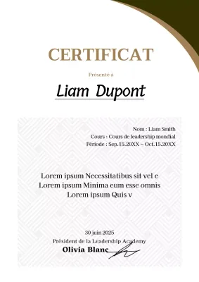 Certificat d'apprentissage en confiserie de Brown