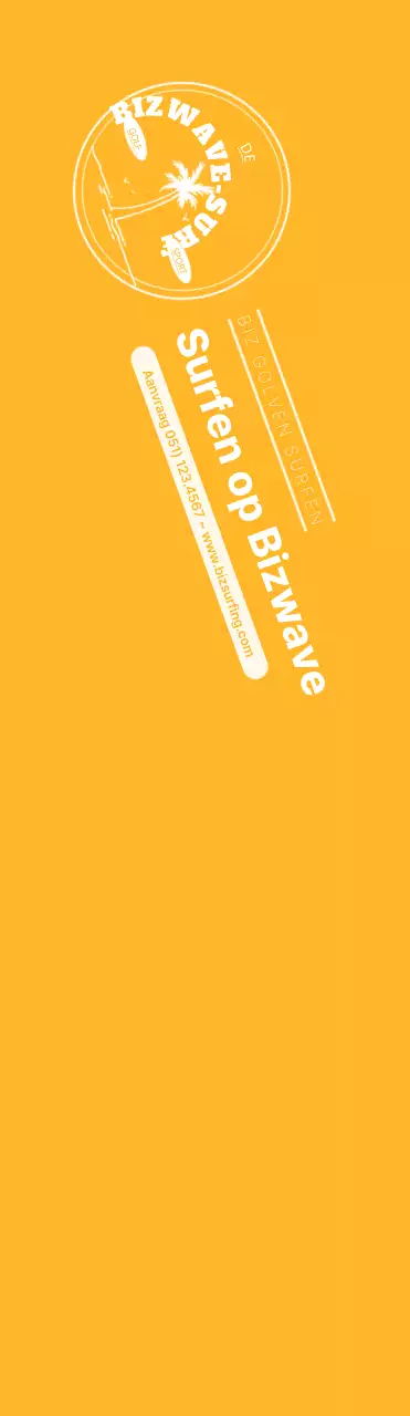 Een eenvoudig blauw met geel surfembleem om de winkel te promoten.