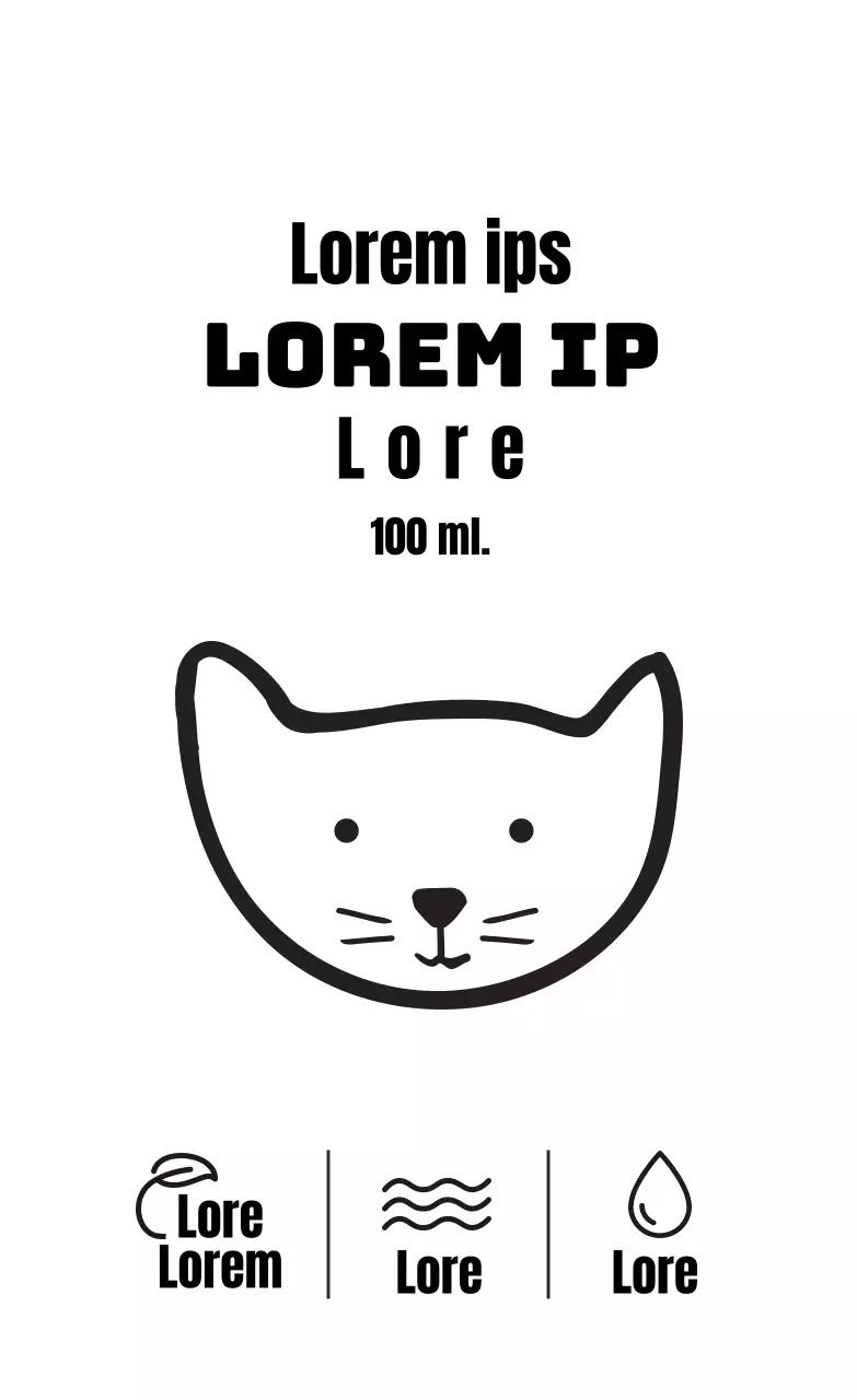 Zwart-wit geïllustreerde mistetiketten