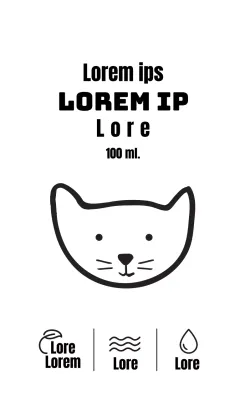 Zwart-wit geïllustreerde mistetiketten