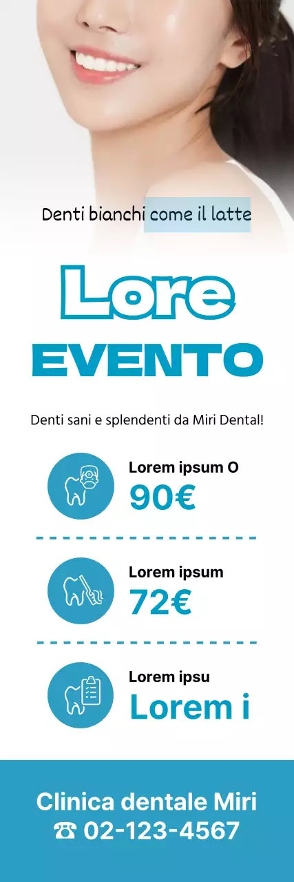 Dentista blu Evento sbiancamento denti
