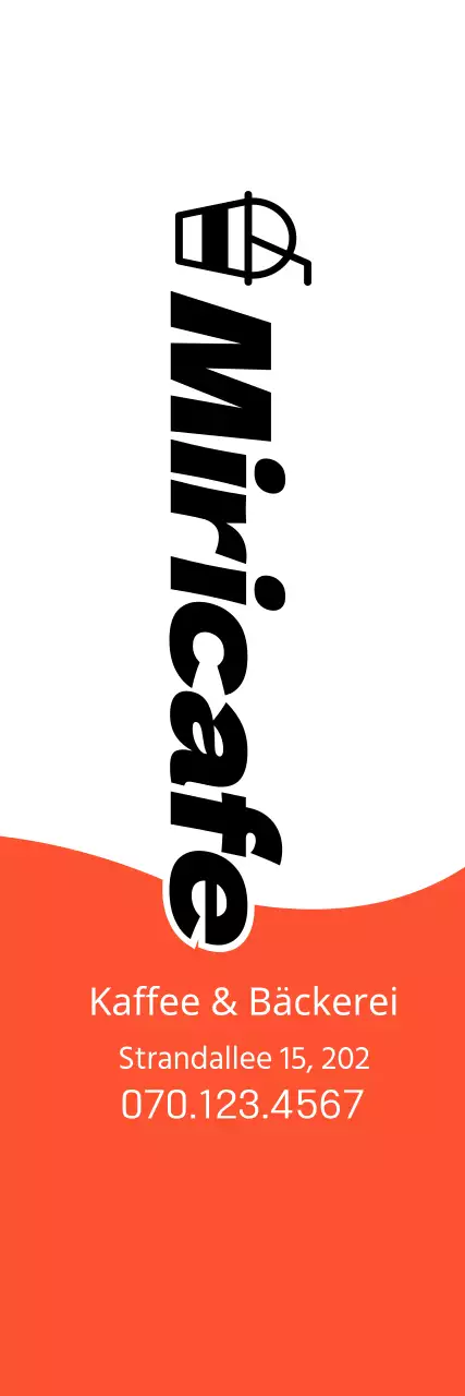 Werbung für ein Café und eine Bäckerei mit einem einfachen Konzept in Orange und Schwarz