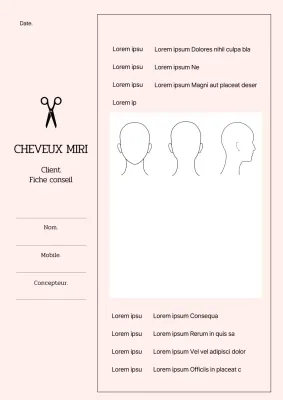 Tableau de consultation de la clientèle des coiffeurs en rose