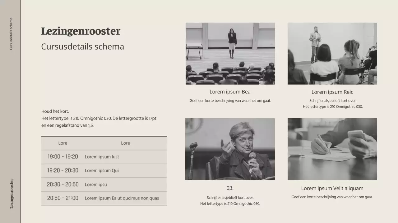 Voorstel voor een gastcollege in een beige en grijze boekwinkel