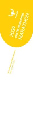 Eenvoudige stijl in geel en wit voor marathoninformatie en promotie