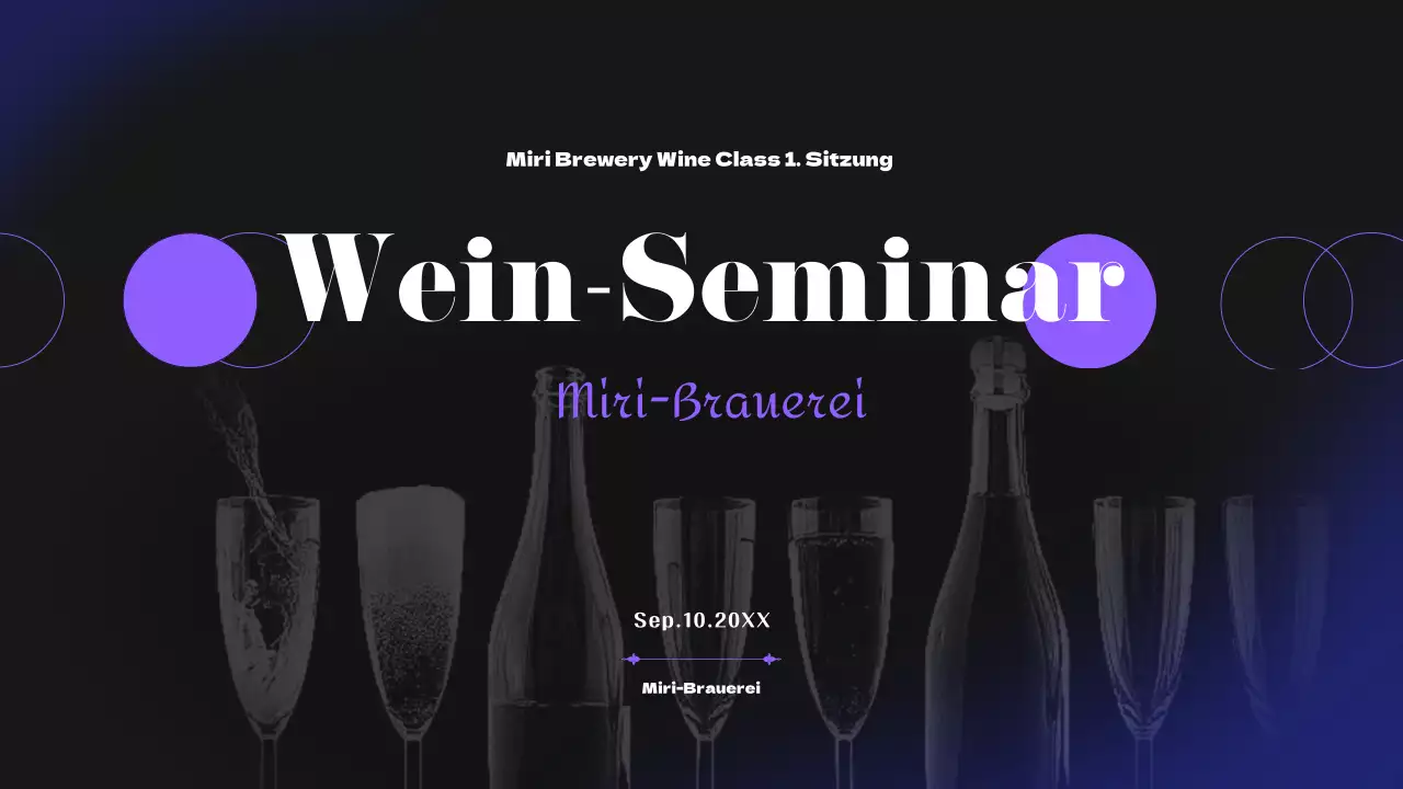 Weinbrauerei-Seminar in Schwarz- und Lilatönen