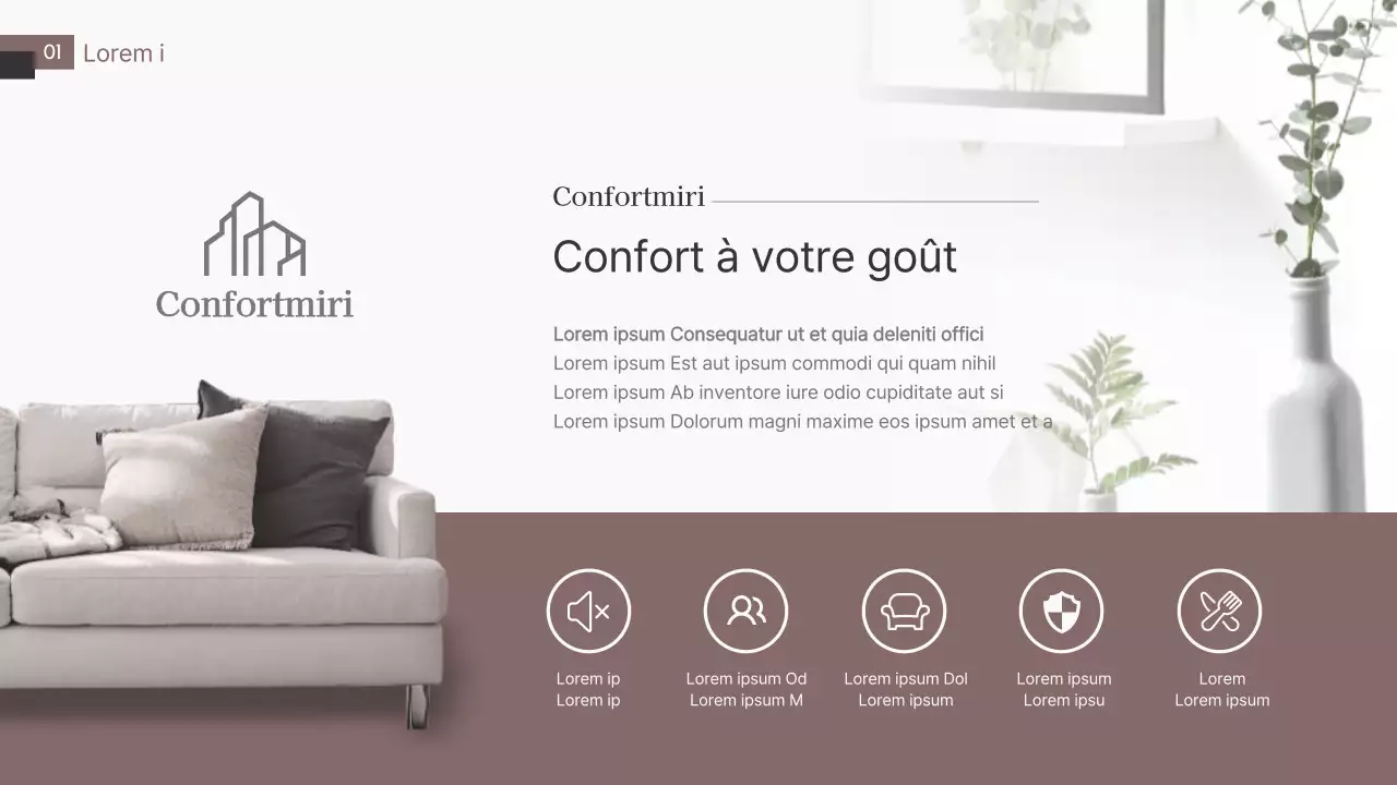 Thème de l'offre d'emménagement en marron et gris