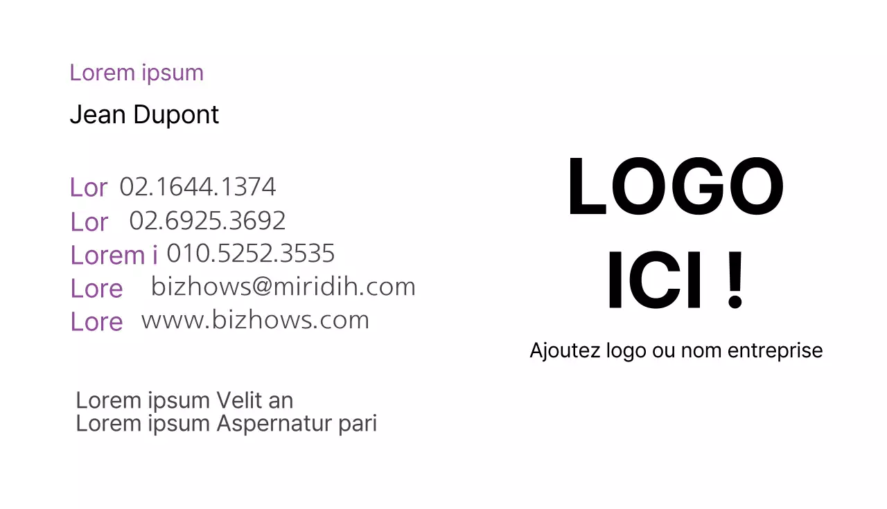 Cartes de visite d'entreprise