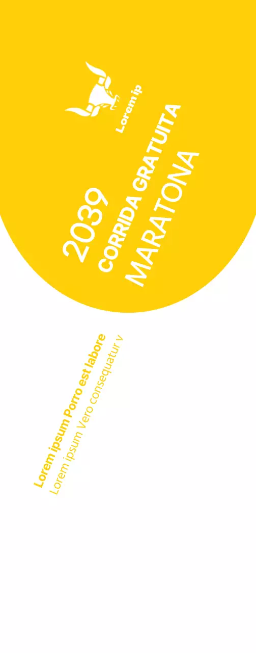 Estilo simples em amarelo e branco para informação e promoção da maratona