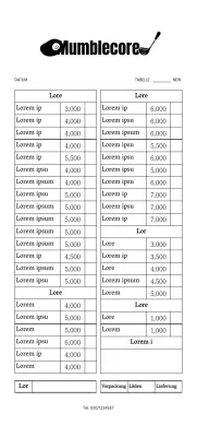 Einfaches, niedliches und stilvolles Bistro-Logo Bestellformular Vorlage