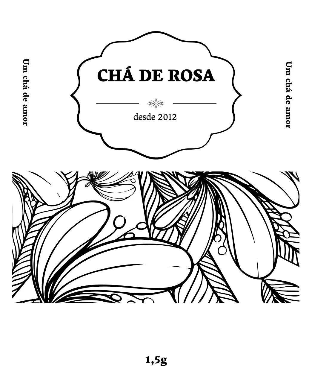 Luxuosas saquetas de chá de flores de rosa