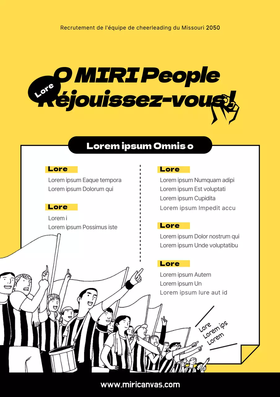 Comment recruter un club de cheerleading avec un concept d'illustration de cheerleader jaune et noir