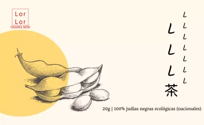 Pegatina Dibujo Amarillo Té de Judías Negras