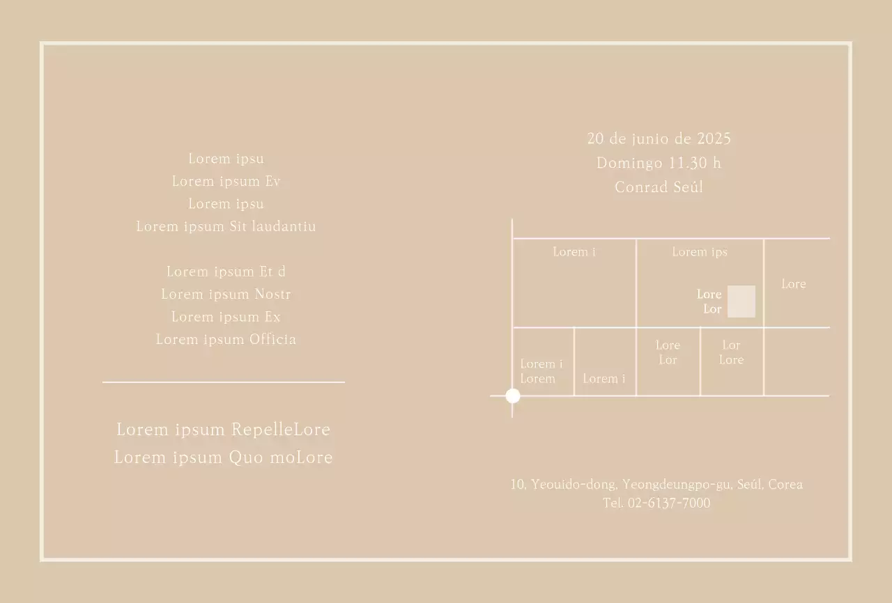 Tarjeta Postal de Invitación de Boda Beige Clean