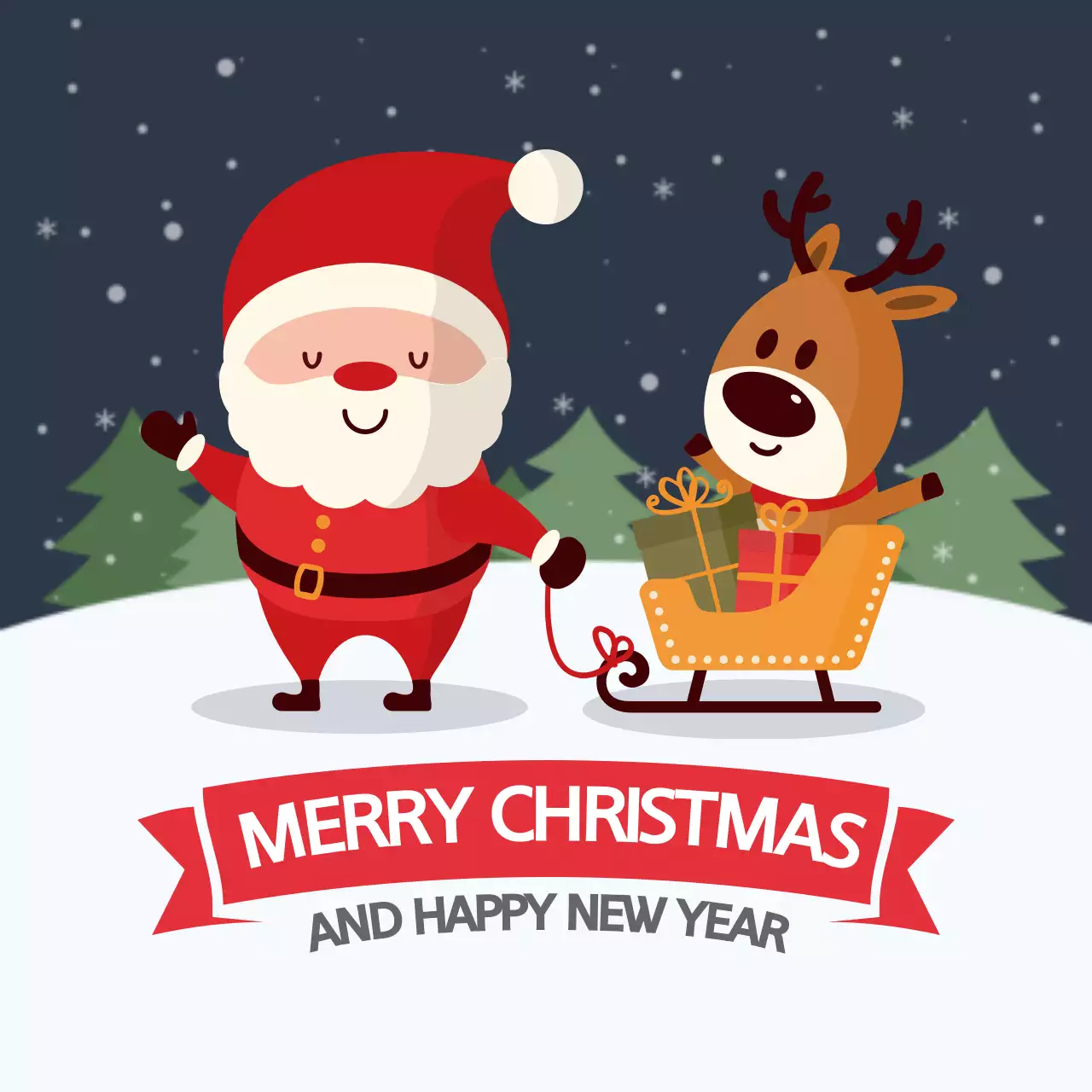 赤 かわいい クリスマス ポスター ファンシーバナー