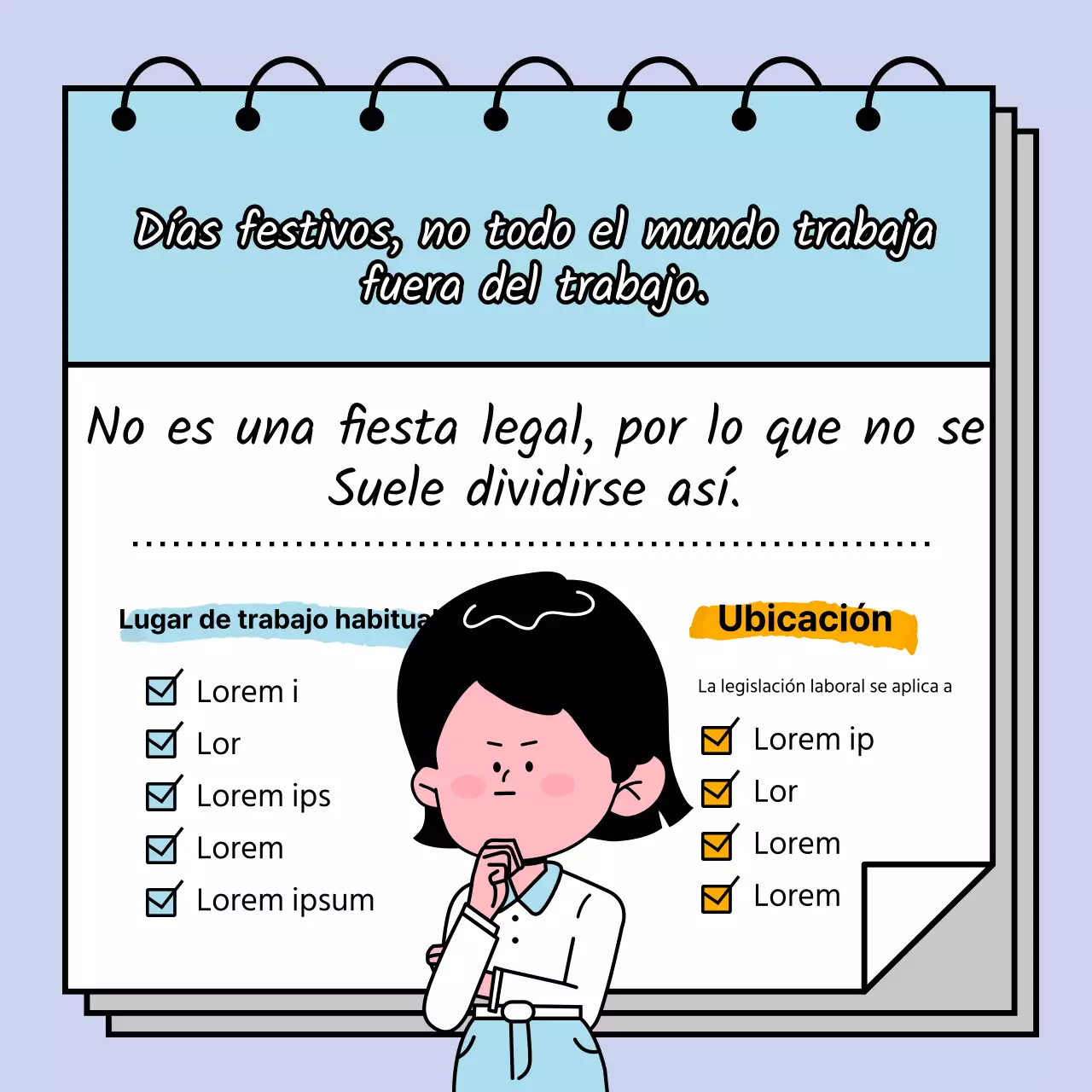 Aprende trivialidades sobre los días festivos con una niña burbujeante de colores pastel
