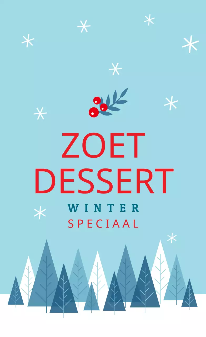 Hemels rode illustratie Kerstdessert verpakkingsetiket