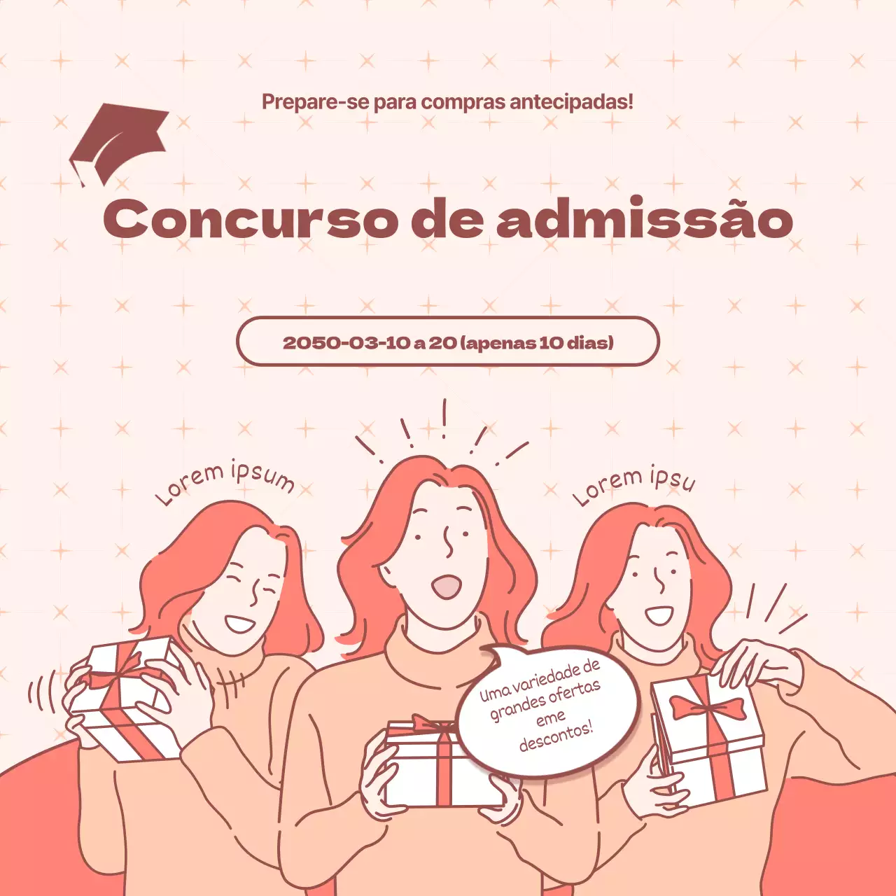 Evento de prendas de regresso às aulas com ilustração de prendas para raparigas cor-de-rosa