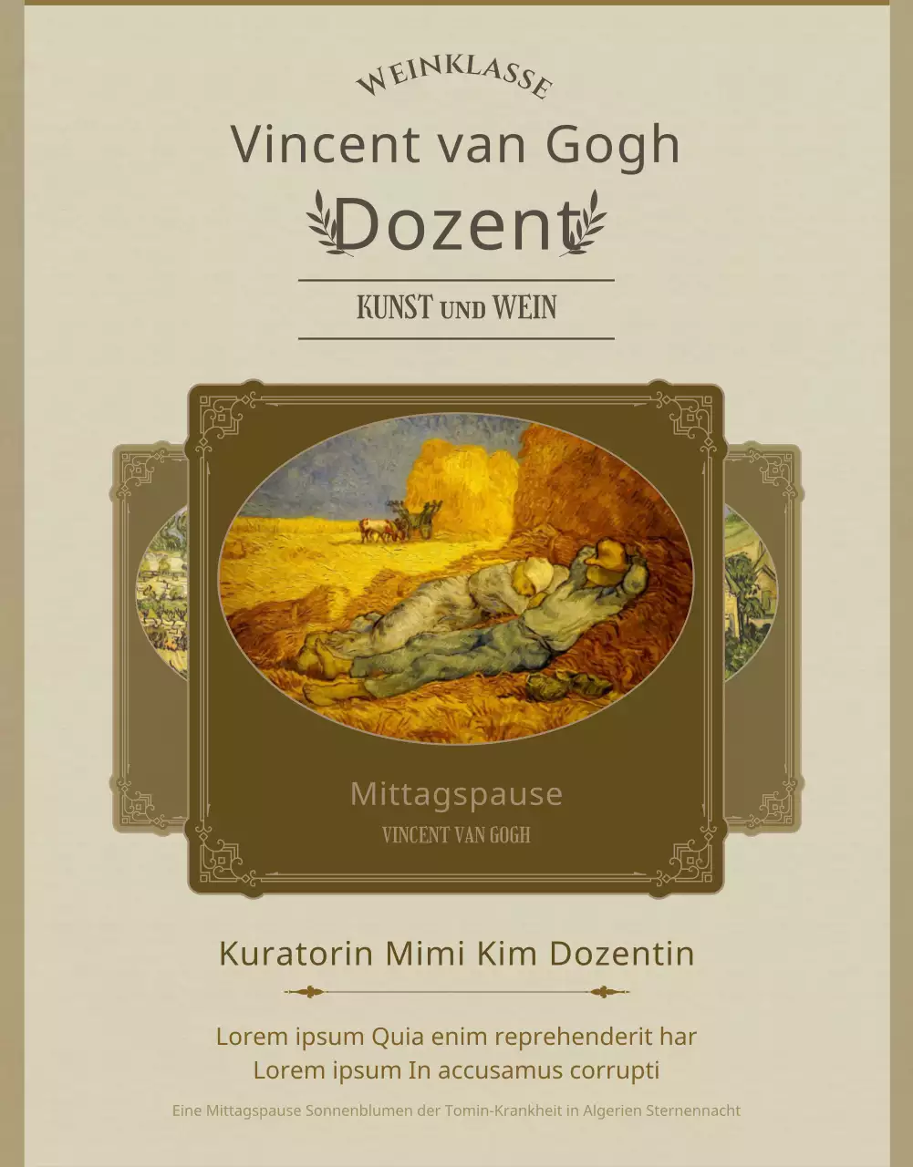 Ein Leitfaden für beigefarbene, Vintage-inspirierte Wein- und Kunstkurse
