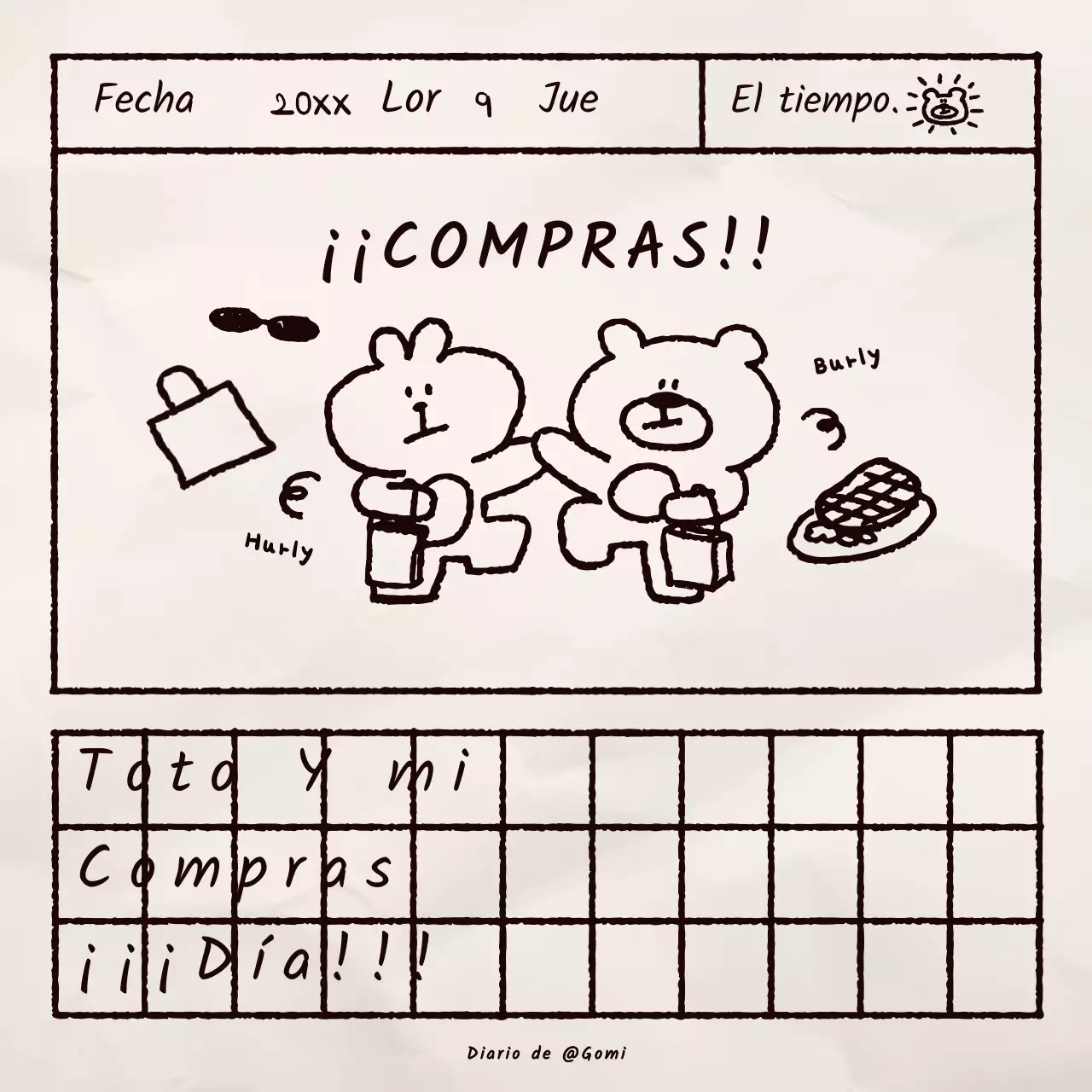 Lindo oso pardo ilustración diario paquete de paquetes