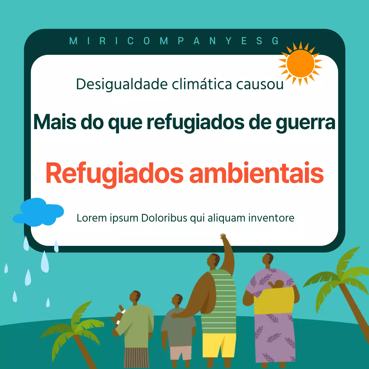 Refugiados ambientais verdes e descritivos