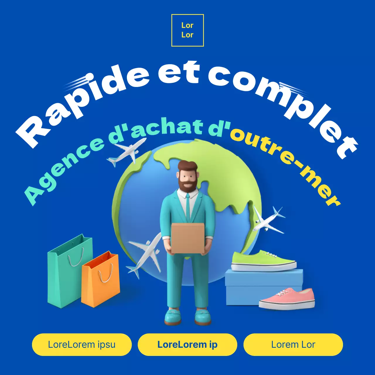 Promouvoir l'agence d'achat d'outre-mer en bleu