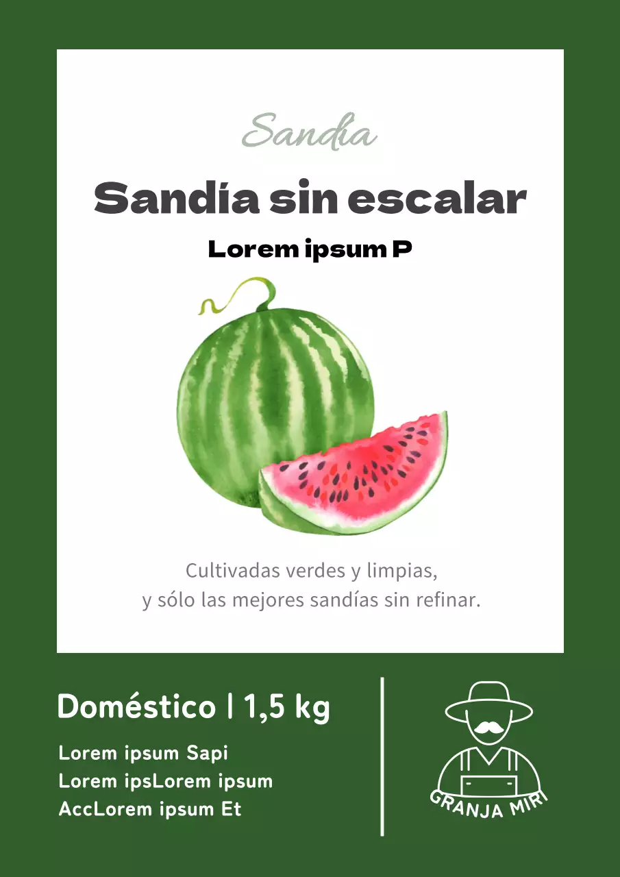 Promover las sandías de granja verdes y sencillas