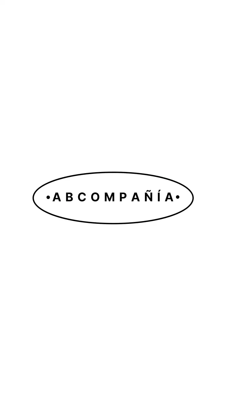 Pulcra empresa ovalada en blanco y negro