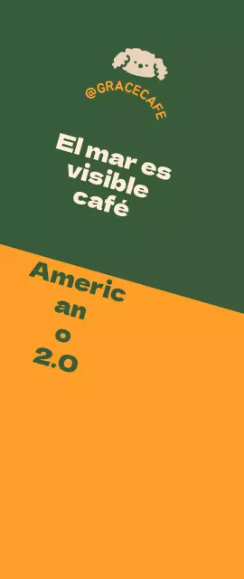 Una bonita guía de menús y promoción con el logotipo de una cafetería en verde y naranja.