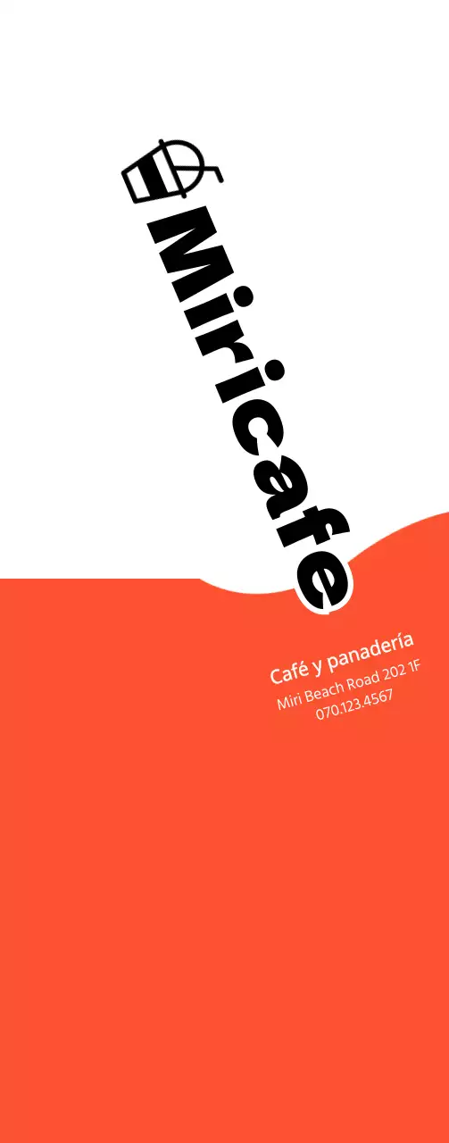 Promoción de una cafetería y panadería con un concepto sencillo en naranja y negro