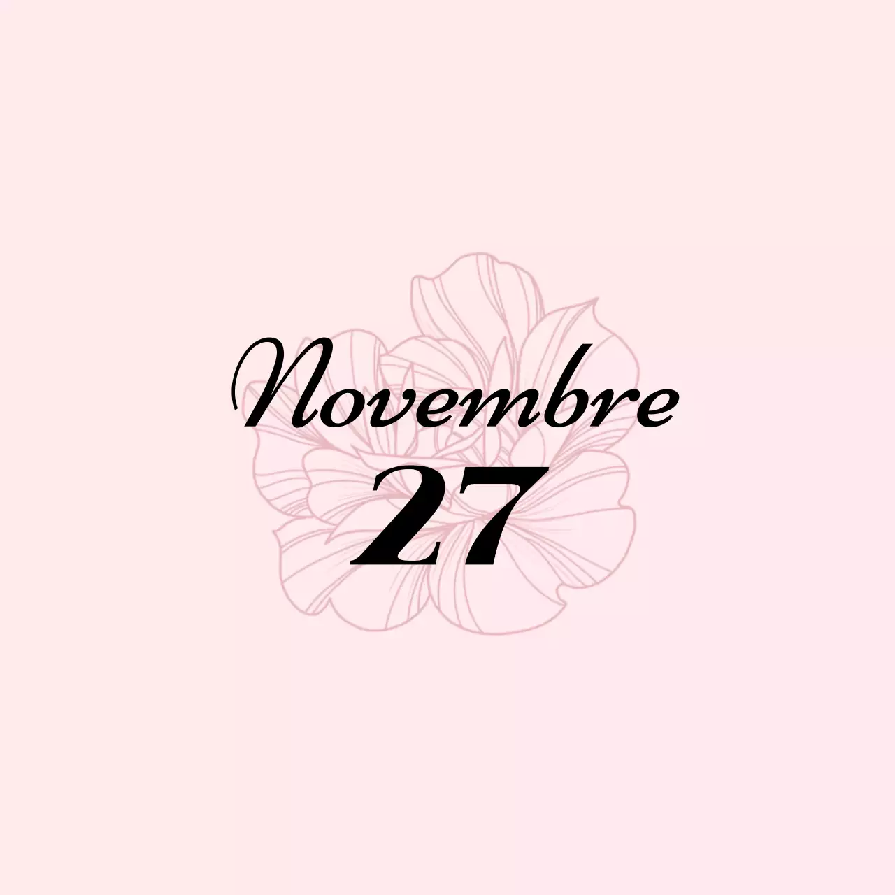 Promuovere una semplice partecipazione di nozze con testo rosa chiaro e nero e illustrazioni floreali