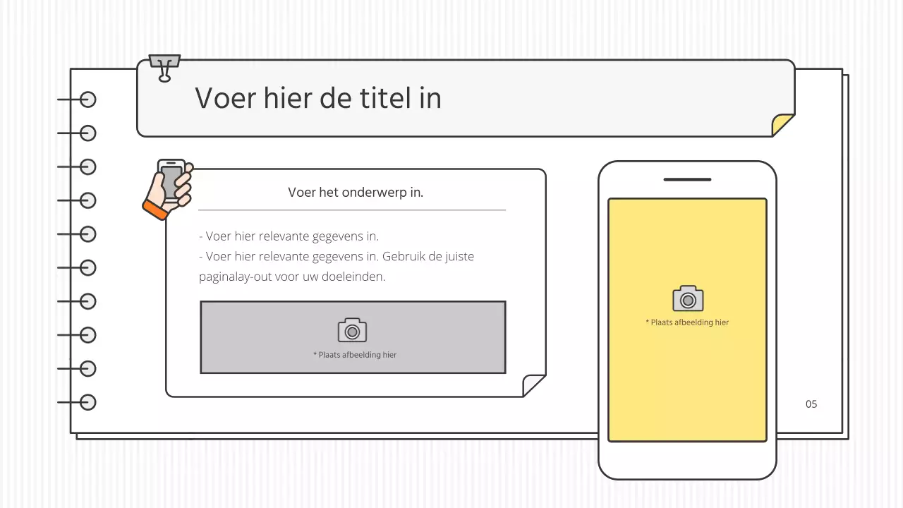 Strak conceptueel educatief presentatiepakket in wit en accentkleuren