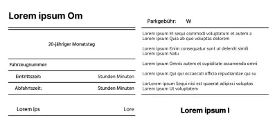 Saubere, elegante Parkschein- und Quittungsvorlagen