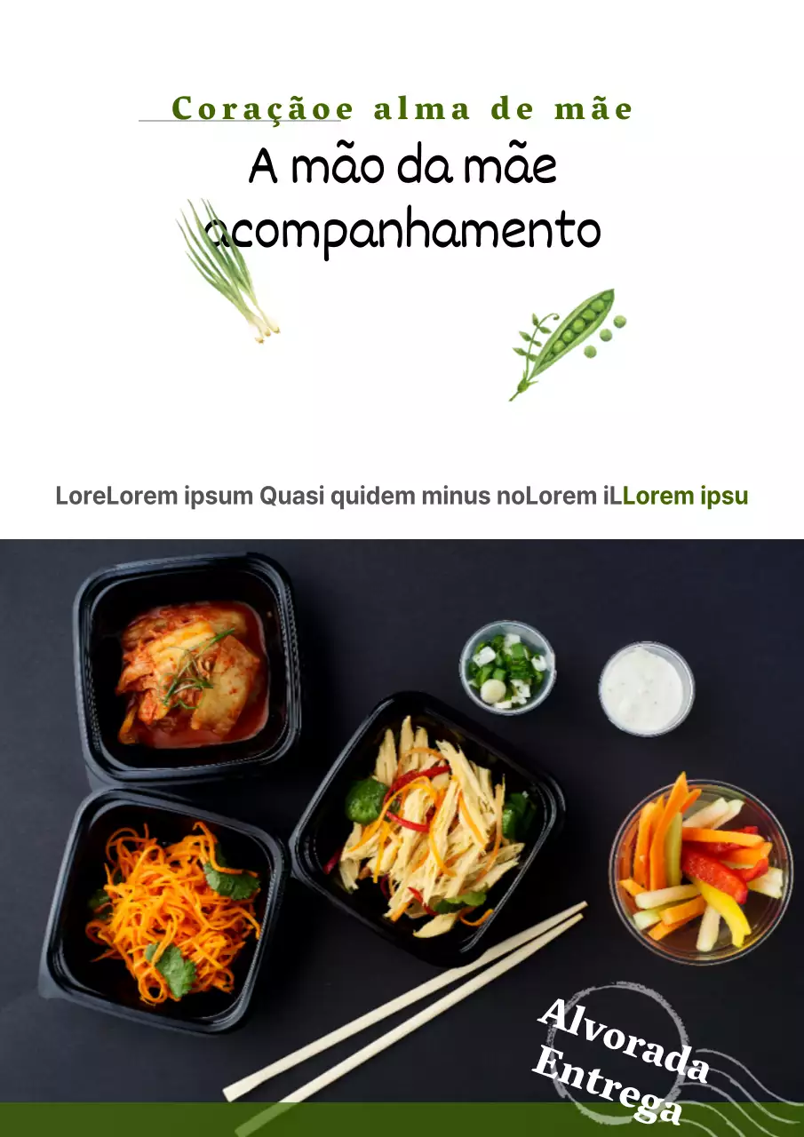 Promova o seu restaurante com fotografias de comida verde e ilustrações de ingredientes